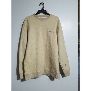 COLUMBIA XL Beige Sweatshirt Pullover: Cozy Comfort in Size XL Authentic & Style